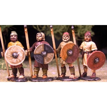 Levées Anglo-Saxonnes avec lances et boucliers