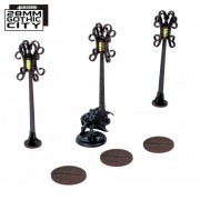 3x Sewer Cover Type B and 3x Lamp Post Type B
