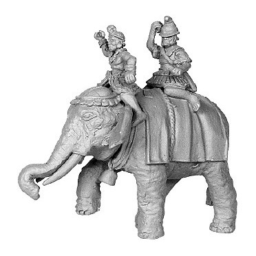 Hellenistic Elephant, with 2 crew, Pike Astride Left