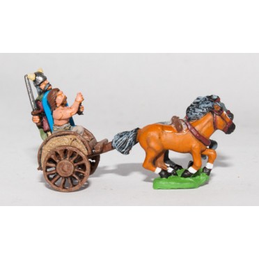 Ancient British / Gallic: Two horse Chariot with driver & spearman (assorted crew)