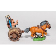 Ancient British / Gallic: Two horse Chariot with driver & spearman (assorted crew)
