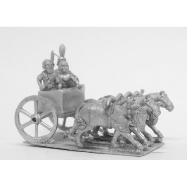 Kushite Egyptian: 4 Horse chariot with General, spearman and driver