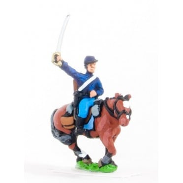 Union or Confederate: Trooper in Kepi with drawn Sword on charging horses
