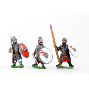 Frankish Knights on foot, Round Shields, assorted