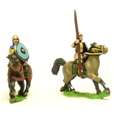 Dark Age: Medium / Light Cavalry in helmets with lance and separate shield