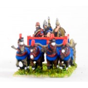 New Assyrian Empire: General in 4 horse heavy Chariot with driver and two Javelinmen