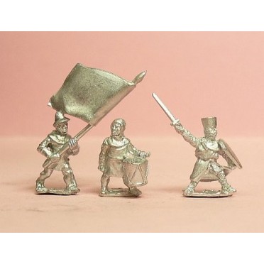 Command: 3 Foot Standard Bearers, 2 Drummers, 1 Dismounted Knight