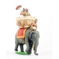 Classical Indian: General in howdah with umbrella holder mounted on elephant with driver 0