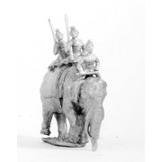 Classical Indian: Elephant with driver & two javelinmen