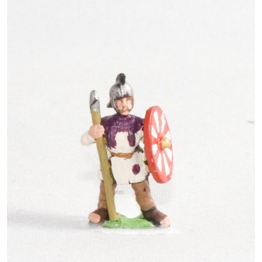 Middle Imperial Roman: Assorted Lanciarii or Auxilia Palantina in helmets, at ease