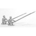Samurai: Ashigaru, assorted heads with Yari & back banner, kneeling 0
