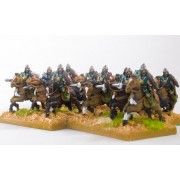 Moghul Indian: Heavy / Medium Cavalry with Bow, Shield & forward facing Spear, on Unarmoured Horse