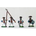 Seven Years War French: Command: Fusilier Officer, Drummer & Standard Bearer with bare flagpole only (no flag) 0