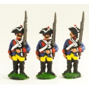 Seven Years War Prussian: Musketeer at attention, variants.