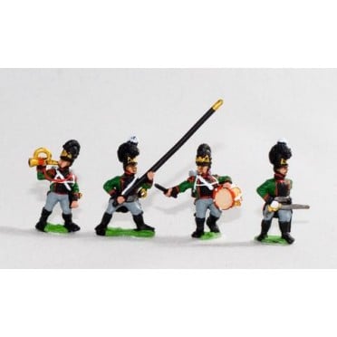 Bavarian 1805-14: Line Grenadiers or Jagers: Command: 2 Officers, 1 Drummer, 1 Hornist, 2 Standard Bearers