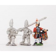 European Armies: Grenadier Command: Officer, Standard Bearer & Drummer (English Foot Guards)  15mm European Armies 1660-1745
