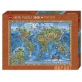 Puzzle - Map Art Amazing World - 2000 Pièces 0