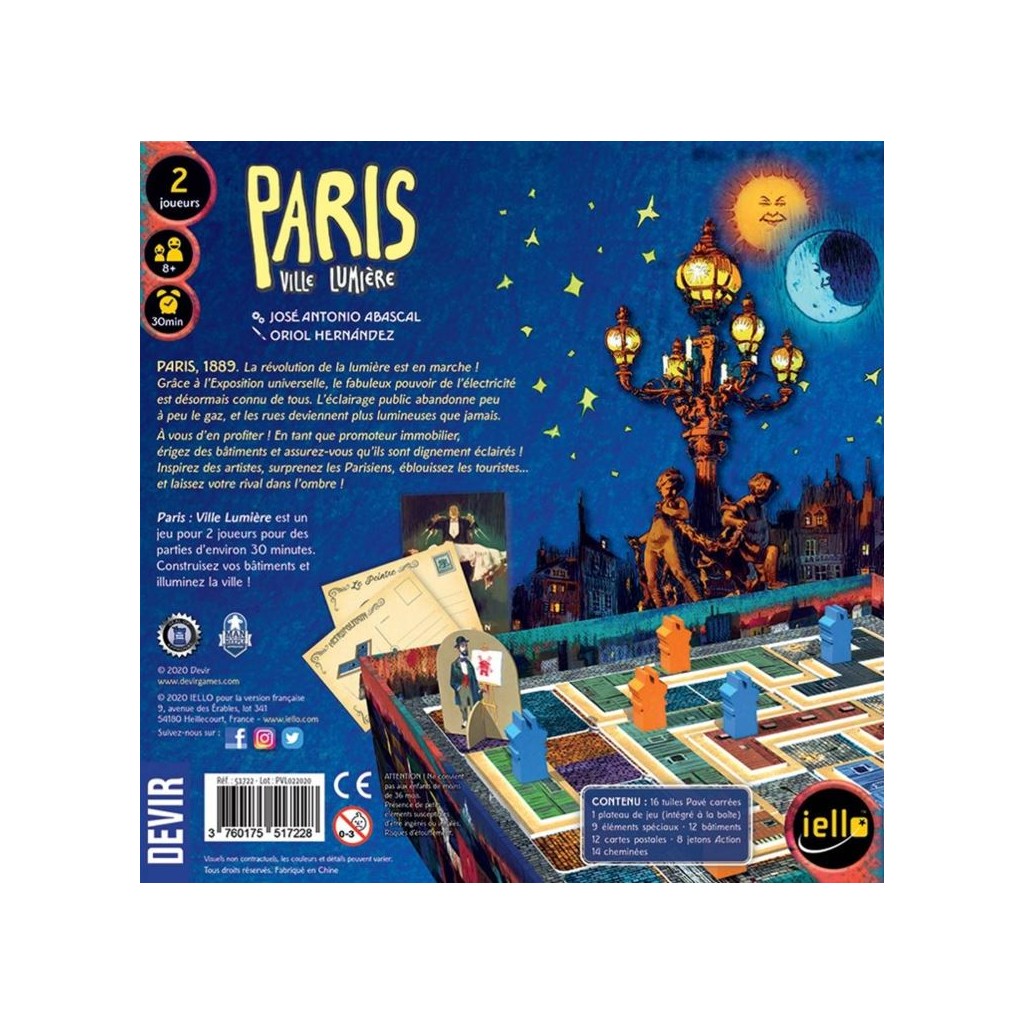 Cosmos Paris-La ville des lumières familles jeu jeu de stratégie à partir de 10 ans