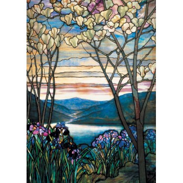 Puzzle -Tiffany  - Magnolias et Iris - 1000 pièces