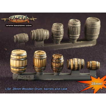 28mm Wooden Drum, Barrels and Cask