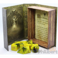 Yellow Sign Dice - Burnt Bone and Tattered Yellow Polyhedral Set 0