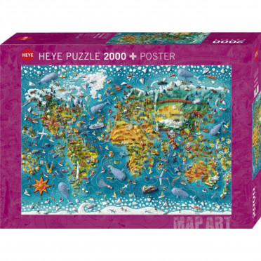 Puzzle - Map Art Miniature World -  2000 Pièces