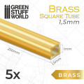 Square Brass Tubes 1.5mm 0
