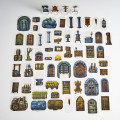 Flat Plastic Miniatures - Objects and Scenery - 62 Pieces 1