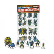 Flat Plastic Miniatures - Orcs and Goblins Horde- 31 Pieces