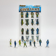 Flat Plastic Miniatures - Civilians - 64 Pieces