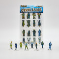 Flat Plastic Miniatures - Civilians - 64 Pieces 0