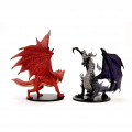 Pathfinder Battles Premium Figures - City of Lost Omens: Adult Red & Black Dragons 1