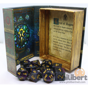Crest of Dagon Elder Dice - Mythic Glass and Wax Edition