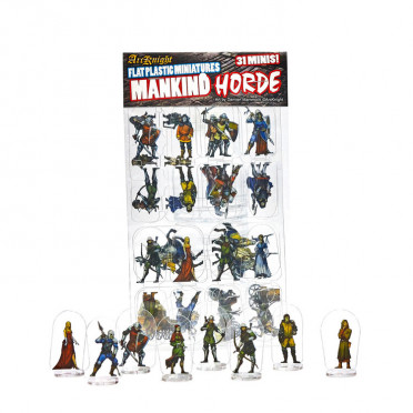 Flat Plastic Miniatures - Mankind Horde - 31 Pieces