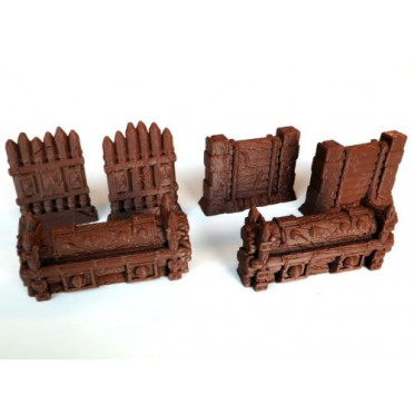 Catapult Feud - Set of 6 Brown Barricades