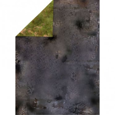 Playmats - Latex - Tapis recto/verso - Ruined City / Grassland - 44"x60"