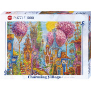 Puzzle - Charming Village Pink Trees - 1000 Pièces