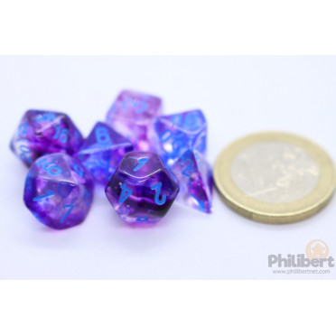 Nebula Mini-Polyhedral Nocturnal/blue Luminary 7-Die Set