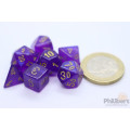 Set de 7 Mini Dés JDR Chessex : Borealis Royal Purple / Gold Luminary 0