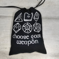 Bourse à dés Noire - motif Choose your Weapon 2