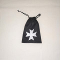 Black dice bag with white Templar cross pattern 1