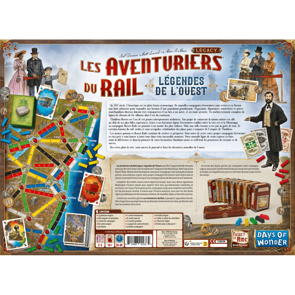 Les Aventuriers du Rail Legacy : Légendes de l'Ouest - Jeux de société 