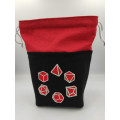 Square dice bag - Red dice circle 1