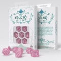 Set de dés Elfique Shimmering Rose & Blanc 1