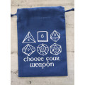 Dice bag - Choose your Weapon pattern - dark blue color 0