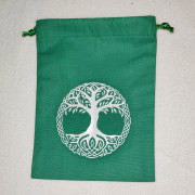 Yggdrasil Dice Purse or Tree of Life - color green