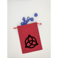 Red Dice Purse - Black Triquetra Pattern or Celtic Knot 0