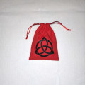 Red Dice Purse - Black Triquetra Pattern or Celtic Knot 1