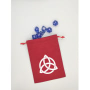 Red Dice Purse - White Triquetra Pattern or  Celtic Knot