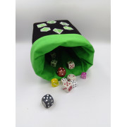 Square dice bag - Green dice circle